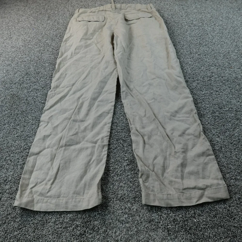 Apt 9 Pants Mens 36X32 Beige Linen Chambray Flat Front Drawstring Chino Beach